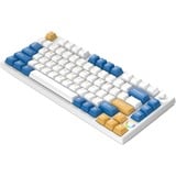 HelloGanss HS75T GC08, toetsenbord Wit/donkerblauw, US lay-out, Gateron Yellow, 75%, RGB leds, PBT Doubleshot keycaps, hot swap, 2,4 GHz / Bluetooth / USB-C