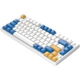 HelloGanss HS75T GC08, toetsenbord Wit/donkerblauw, US lay-out, Gateron Yellow, 75%, RGB leds, PBT Doubleshot keycaps, hot swap, 2,4 GHz / Bluetooth / USB-C