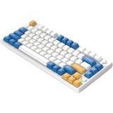 Hello Ganss HS75T GC08, toetsenbord Wit/donkerblauw, US lay-out, Gateron Yellow, 75%, RGB leds, PBT Doubleshot keycaps, hot swap, 2,4 GHz / Bluetooth / USB-C