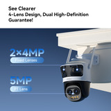 Imou Cruiser Pano Z Quadruple-lens zoom camera bundel Wit, 2 stuks, 4MP+4MP+5MPx2, PoE
