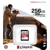 Kingston Canvas React Plus 256 GB SDXC geheugenkaart Zwart, UHS-II U3, Class 10, V90