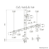Neomounts DS60-600BL2-1 Monitorarm voor drie schermen 10-32" Zwart