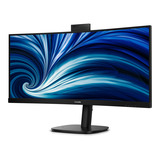 Philips 34B2U3600CH 34" Curved UltraWide monitor Zwart, 120 Hz, HDMI, DisplayPort, audio, LAN, USB-hub, webcam