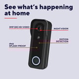 Trust DOORCAM-3000 Slimme WiFi deurbelcamera Zwart, 2.4 GHz wifi