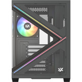 XYZ PC Gear Qubex midi tower behuizing Zwart | 2x USB-A | 1x USB-C | Tempered Glass