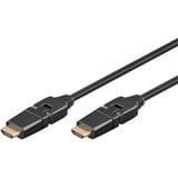 goobay High-speed HDMI 360° kabel met Ethernet Zwart, 5 meter