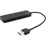 i-tec USB 3.0 Metal HUB 4 Port met individuele aan/uit schakelaars usb-hub Zwart