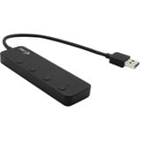 i-tec USB 3.0 Metal HUB 4 Port met individuele aan/uit schakelaars usb-hub Zwart