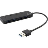 i-tec USB 3.0 Metal HUB 4 Port met individuele aan/uit schakelaars usb-switch Zwart