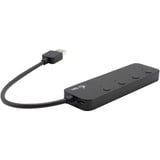 i-tec USB 3.0 Metal HUB 4 Port met individuele aan/uit schakelaars usb-switch Zwart