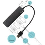 i-tec USB 3.0 Metal HUB 4 Port met individuele aan/uit schakelaars usb-switch Zwart