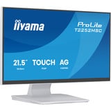 iiyama ProLite T2252MSC-W2AG 21.5" touchscreen monitor Wit (mat), 100 Hz, HDMI, DisplayPort, USB 3.2 Gen 1, Audio, Touchscreen 
