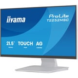 iiyama ProLite T2252MSC-W2AG 21.5" touchscreen monitor Wit (mat), 100 Hz, HDMI, DisplayPort, USB 3.2 Gen 1, Audio, Touchscreen 