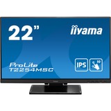iiyama ProLite T2254MSC-B1AG 22" Monitor Zwart, Touch, HDMI, DisplayPort, USB, Audio