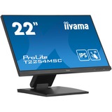 iiyama ProLite T2254MSC-B1AG 22" Monitor Zwart, Touch, HDMI, DisplayPort, USB, Audio