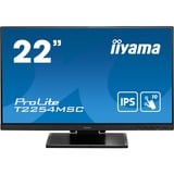 iiyama ProLite T2254MSC-B1AG 22" touchscreen monitor Zwart, Touch, HDMI, DisplayPort, USB, Audio