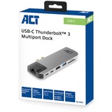 ACT Connectivity USB-C Thunderbolt 3 naar HDMI multiport adapter dockingstation Grijs