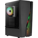 Aerocool Wave-G-BK-v3 midi tower behuizing Zwart | 3x USB-A | Window