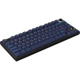 HelloGanss HS75T GC17, toetsenbord Zwart/donkerblauw, US lay-out, Gateron White, 75%, RGB leds, PBT Doubleshot keycaps, hot swap, 2,4 GHz / Bluetooth / USB-C