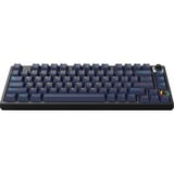 HelloGanss HS75T GC17, toetsenbord Zwart/donkerblauw, US lay-out, Gateron White, 75%, RGB leds, PBT Doubleshot keycaps, hot swap, 2,4 GHz / Bluetooth / USB-C