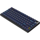 HelloGanss HS75T GC17, toetsenbord Zwart/donkerblauw, US lay-out, Gateron White, 75%, RGB leds, PBT Doubleshot keycaps, hot swap, 2,4 GHz / Bluetooth / USB-C