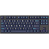 HelloGanss HS87T GC17, toetsenbord Zwart/donkerblauw, US lay-out, Cherry MX Blue, TKL, RGB leds, PBT Doubleshot keycaps, hot swap, 2,4 GHz / Bluetooth / USB-C