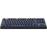 HelloGanss HS87T GC17, toetsenbord Zwart/donkerblauw, US lay-out, Cherry MX Blue, TKL, RGB leds, PBT Doubleshot keycaps, hot swap, 2,4 GHz / Bluetooth / USB-C