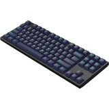 HelloGanss HS87T GC17, toetsenbord Zwart/donkerblauw, US lay-out, Cherry MX Blue, TKL, RGB leds, PBT Doubleshot keycaps, hot swap, 2,4 GHz / Bluetooth / USB-C