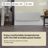 Mill Steel paneelverwarming IB1300DN, 1300 Watt convector Wit