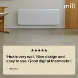 Mill Steel paneelverwarming IB1300DN, 1300 Watt convector Wit