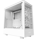 NZXT H5 Elite All White midi tower behuizing Wit (mat) | 1x USB-A | 1x USB-C | RGB | Tempered Glass