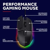 Trust GXT 121 Felox+ Verlichte gamingmuis Zwart, 800 - 10.000 DPI, RGB