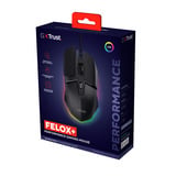 Trust GXT 121 Felox+ Verlichte gamingmuis Zwart, 800 - 10.000 DPI, RGB
