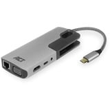 ACT Connectivity USB-C docking station aluminium, 4K, USB-C, HDMI, VGA, LAN 
