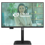 AOC 24P4CV 23.8" monitor Zwart, HDMI, DisplayPort, USB-C, LAN, Audio, 120 Hz