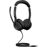 Jabra Evolve2 50, MS on-ear headset Zwart, Stereo, USB-A, gecertificeerd voor Microsoft Teams