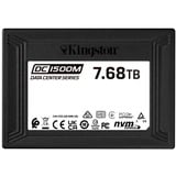 Kingston DC1500M 7,68 TB SSD Zwart, SEDC1500M/7680G, PCIe 3.0 x4, NVMe, U.2