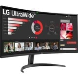 LG UltraWide 34WR50QC-B 34" Curved monitor Zwart, 2x HDMI, 1x DisplayPort, 100Hz