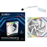 Lian Li UNI FAN SL120 Wireless Reverse Blade RGB case fan Wit, 120 x 124.5 x 28 mm, PWM