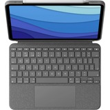 Logitech Combo Touch for iPad Pro 11", toetsenbord Grijs, EU lay-out (QWERTY), Voor 1st, 2nd, 3rd & 4th gen