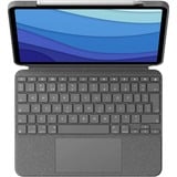 Logitech Combo Touch for iPad Pro 11", toetsenbord Grijs, EU lay-out (QWERTY), Voor 1st, 2nd, 3rd & 4th gen