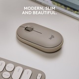 Logitech M350 Pebble Draadloze muis beige, 1000 dpi