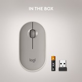 Logitech M350 Pebble Draadloze muis beige, 1000 dpi