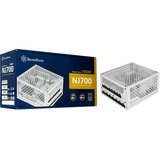 SilverStone NJ700 700W voeding  Wit, 4x PCIe, Full Kabelmanagement