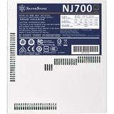 SilverStone NJ700 700W voeding  Wit, 4x PCIe, Full Kabelmanagement