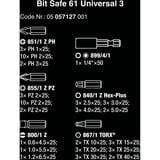 Wera Bit-Safe 61 Universal 3 bitset Zwart/groen, 61-delig