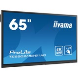iiyama Prolite TE6502MIS-B1AG 65" 4K Ultra HD Public Display Zwart, 4K UHD, Touch, VGA, HDMI, Audio, Android