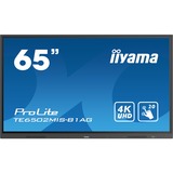 iiyama Prolite TE6502MIS-B1AG 65" 4K Ultra HD Public Display Zwart, 4K UHD, Touch, VGA, HDMI, Audio, Android