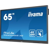 iiyama Prolite TE6502MIS-B1AG 65" 4K Ultra HD Public Display Zwart, 4K UHD, Touch, VGA, HDMI, Audio, Android