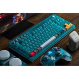 8BitDo Retro 87 Mechanical Keyboard - N64 30th edition Blauw, US lay-out (QWERTY), 80% (TKL), PBT keycaps, Bluetooth 5.0, Wireless 2.4G, USB